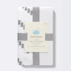 Fitted Jersey Crib Sheet - Cloud Island™ Gray Chevron And Solid White - 2pk -Cloud Island Shop GUEST c62fb659 0ab0 4bfc 8594 efba432915bd