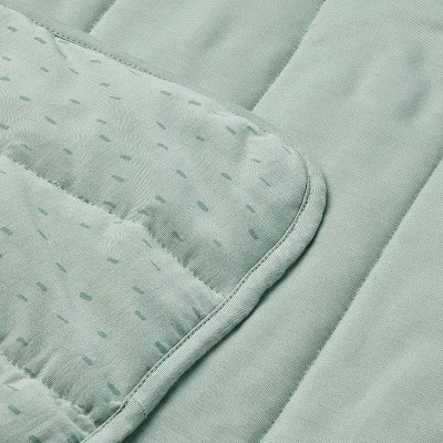 Rayon From Bamboo Jersey Quilted Blanket - Dashes - Green - Cloud Island™ 2 Rayon From Bamboo Jersey Quilted Blanket - Dashes - Green - Cloud Island™ - Image 2