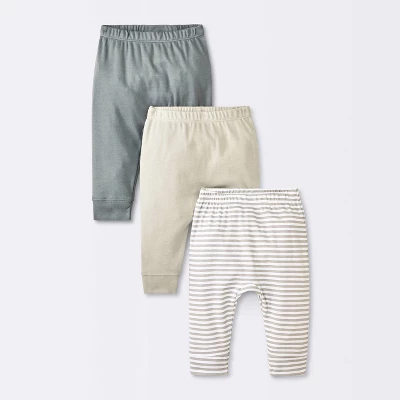 Baby 3pk Cotton Jogger Pants - Cloud Island™ Gray 3 Baby 3pk Cotton Jogger Pants - Cloud Island™ Gray - Image 3
