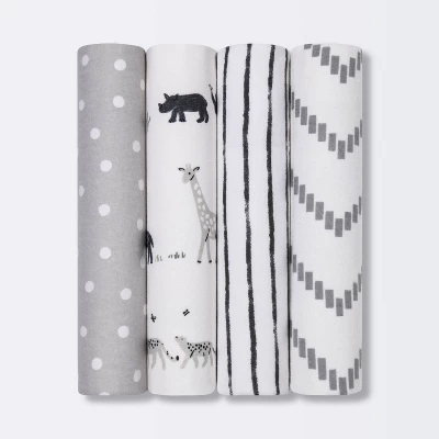 Flannel Baby Blanket - Cloud Island™ Two By Two Animals - 4pk 3 Flannel Baby Blanket - Cloud Island™ Two By Two Animals - 4pk - Image 3