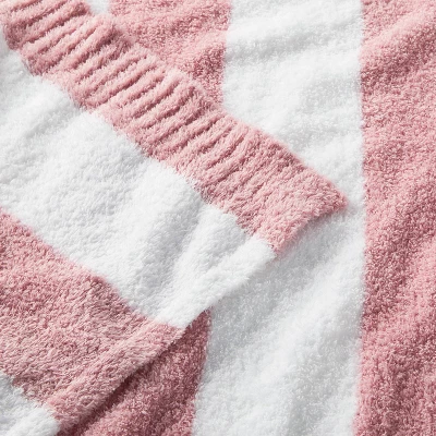Chenille Stripe Baby Blanket - Dark Pink And White Stripe - Cloud Island™ 2 Chenille Stripe Baby Blanket - Dark Pink And White Stripe - Cloud Island™ - Image 2