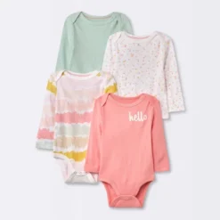Baby Girls' 4pk Long Sleeve Bodysuit - Cloud Island™ Floral -Cloud Island Shop GUEST d6cf913a 1dd8 417e a034 f2d2d36d4303