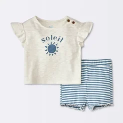 Baby Girls' Soliel Modal T-Shirt & Bike Shorts Set - Cloud Island™ Off-White -Cloud Island Shop GUEST e7aca8fb 4750 488e 82bd 22553387c555