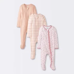Baby Girls' 3pk Floral Sleep N' Play - Cloud Island™ Peach -Cloud Island Shop GUEST e9015078 b1ab 4ad5 b1aa 8b5d319ef6d1