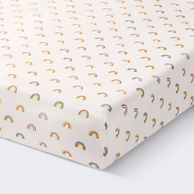 Cotton Fitted Crib Sheet - Rainbows - Cloud Island™ 4 Cotton Fitted Crib Sheet - Rainbows - Cloud Island™ - Image 4