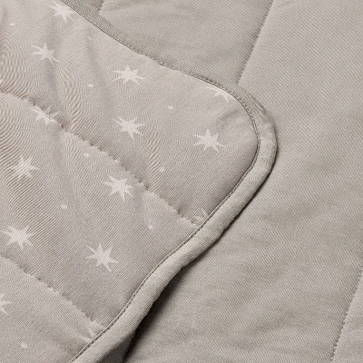 Rayon From Bamboo Jersey Quilted Blanket - Stars - Gray - Cloud Island™ 2 Rayon From Bamboo Jersey Quilted Blanket - Stars - Gray - Cloud Island™ - Image 2