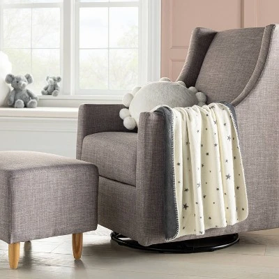 Plush Baby Blanket Gray Stars - Gray - Cloud Island™ 1 Plush Baby Blanket Gray Stars - Gray - Cloud Island™