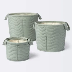 Quilted Fabric Medium Round Storage Basket - Green - Cloud Island™ 5 Quilted Fabric Medium Round Storage Basket - Green - Cloud Island™ -Cloud Island Shop GUEST fe54c62f 90f2 4ff1 bc3f d731445825aa 1